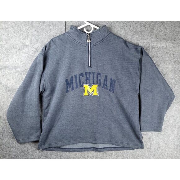 Vintage University Michigan Sweater Men's XL 1/4 Zip Embroidered PRO PLAYER ** - Picture 1 of 8